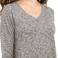 Style & Co Women's Marled Knit V Neck Top Black Size Small