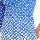 Charter Club Women's Pima Cotton Button Shoulder Print Top Blue Size Petite Medium
