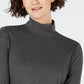 Charter Club Women's Cotton Mock-Neck Top Dark Gray Size X-Small