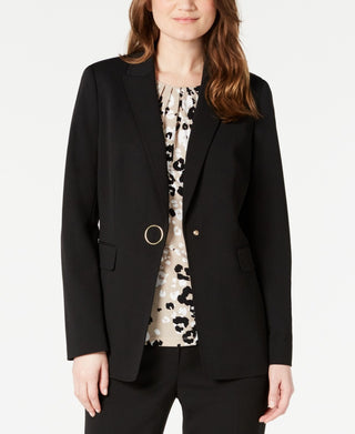 Calvin Klein Women's One Button Blazer Black Size 10
