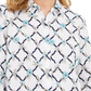Charter Club Women's Printed Linen Blend Button Front Shirt White Size X-Small