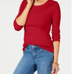 Charter Club Women's Pima Cotton Long Sleeve Top Red Size X-Large