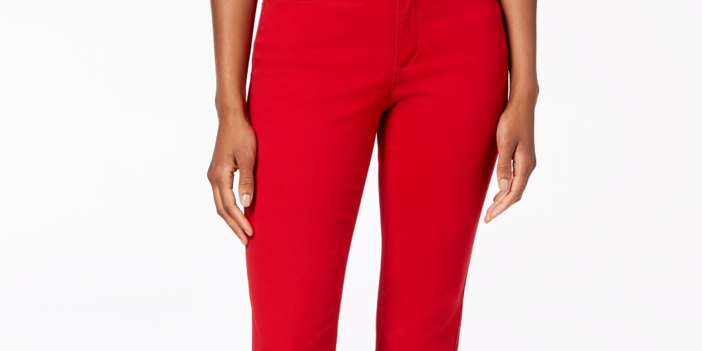 Charter Club Women's Lexington Straight Leg Jeans Red Size 12