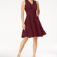 Charter Club Women's Petite Lace Fit & Flare Dress Wine Size Petite X-Large