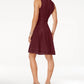 Charter Club Women's Petite Lace Fit & Flare Dress Wine Size Petite X-Large