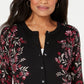 Karen Scott Women's Floral-Print Button-Up Cardigan  Medium Red Size X-Small