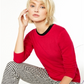 Charter Club Women's Crew Neck Cashmere Sweater Red Size X-Small