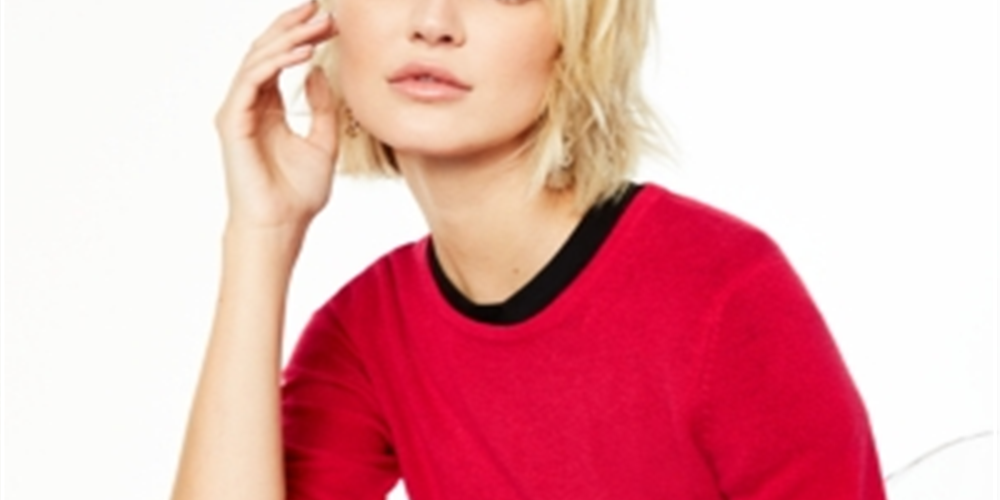 Charter Club Women's Crew Neck Cashmere Sweater Red Size X-Small