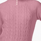 Karen Scott Women's Cable Knit Faux Pearl Button Sweater Pink Size XX-Large