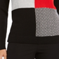 Charter Club Women's Patchwork Sweater Black Size Petite Medium