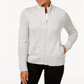 Karen Scott Women's Zip Front Cardigan -White Size Large