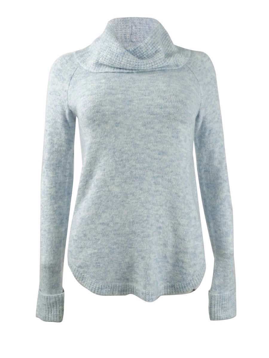Style & Co Women's Cowlneck Sweater Blue Size Petite Large