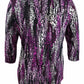 JM Collection Women's Plus Printed Scoop Neck Top Black/Pink  Size 0X