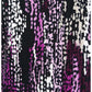 JM Collection Women's Plus Printed Scoop Neck Top Black/Pink  Size 0X