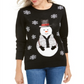 Karen Scott Women's Sequined Snowman Holiday Sweater Black Size Medium