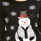 Karen Scott Women's Sequined Snowman Holiday Sweater Black Size Medium