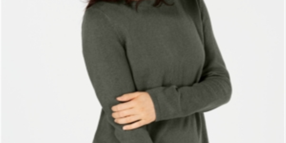 Karen Scott Women's Solid Curved Hem Tunic Green Size XX-Large