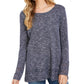 Style & Co Women's Long Sleeve Crew Neck Sweater Blue Size Petite Large