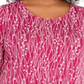 JM Collection Women's Plus Scoop Neck Printed Top Pink Size 0X