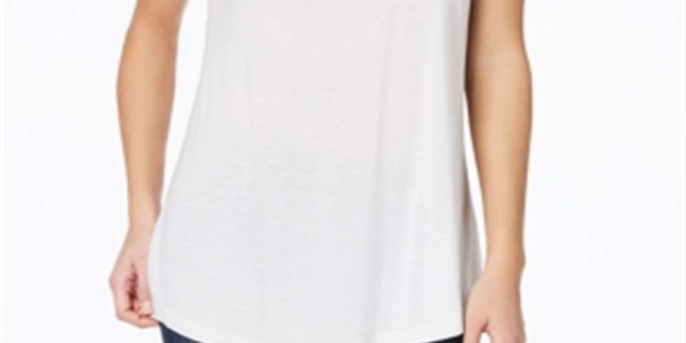 Maison Jules Women's Short Sleeve Crew Neck T-Shirt Top White Size XX-Large