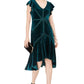 Taylor Women's Velvet FlutterSleeve Dress Green Size 10