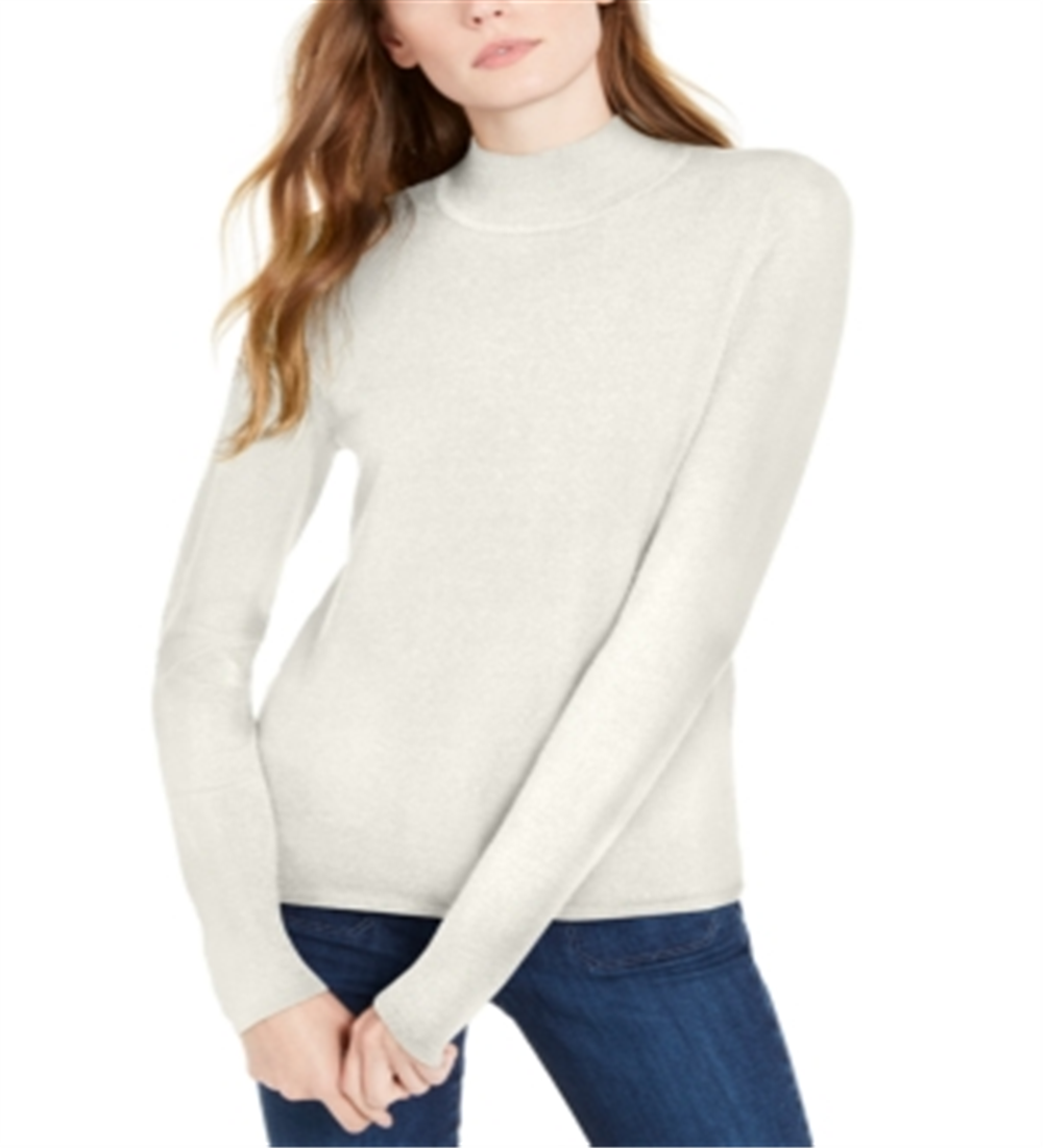 Maison Jules Women's Mock Neck Sweater White Size XX-Large
