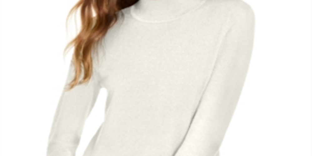 Maison Jules Women's Mock Neck Sweater White Size XX-Large