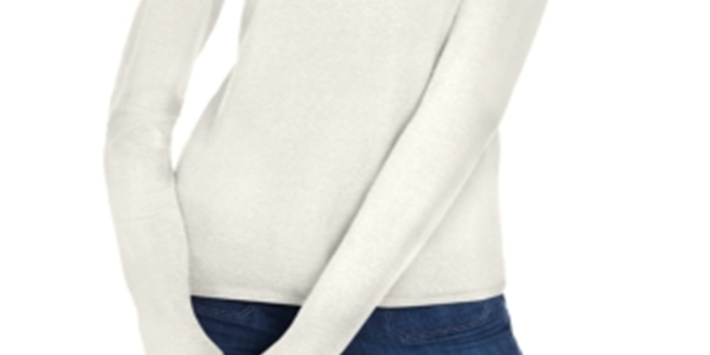 Maison Jules Women's Mock Neck Sweater White Size XX-Large