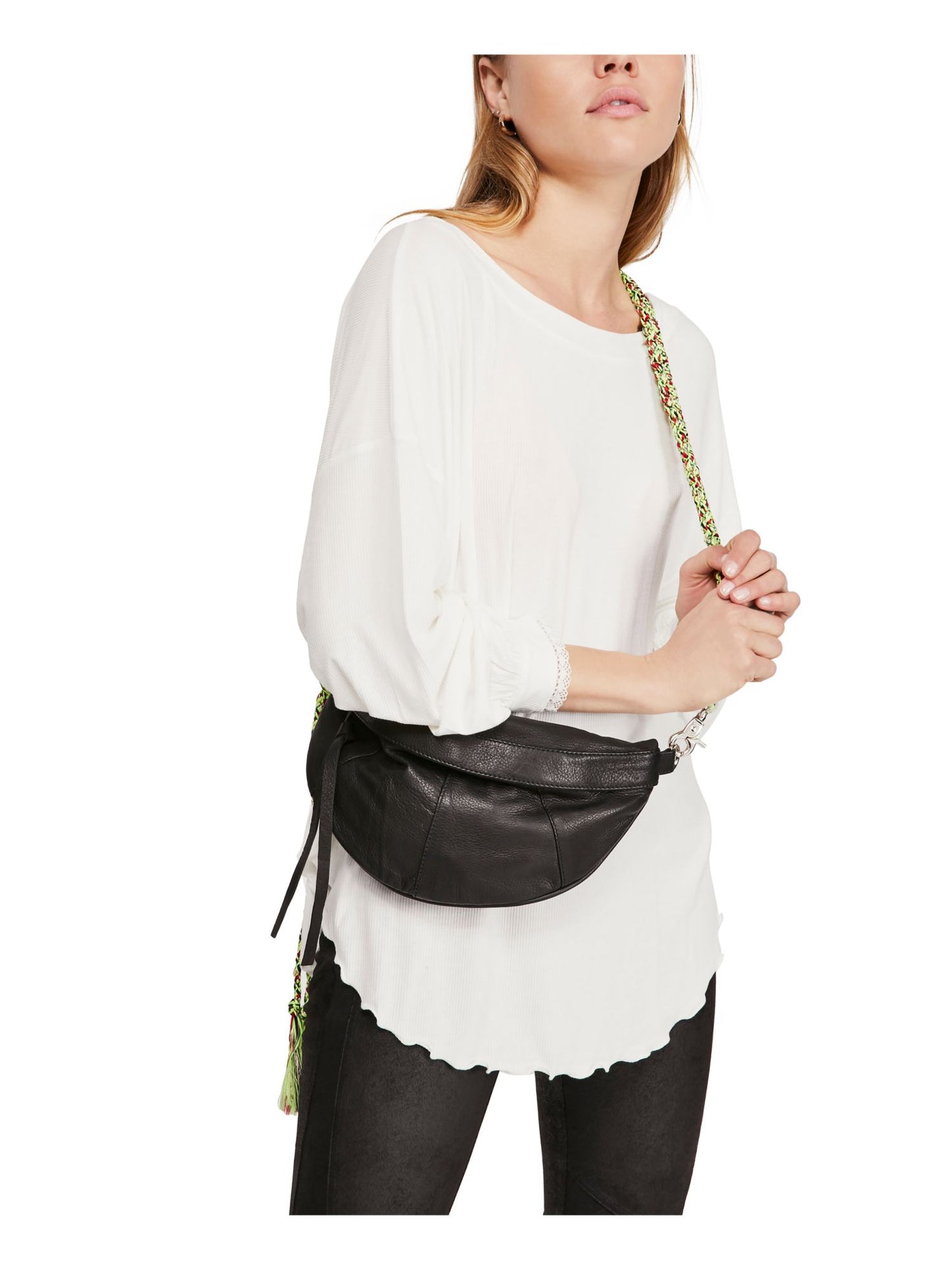 Free People Women's Long Sleeve V Neck Top White Size Medium