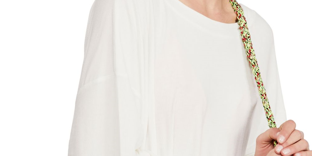 Free People Women's Long Sleeve V Neck Top White Size Medium