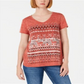 Style & Co Women's Graphic T-Shirt Coral Size Petite M