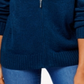 Karen Scott Women's Zip Front Cardigan Blue Size Large