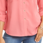 Charter Club Women's Solid Button up Shirt Pink Rose Size Petite XL