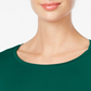 JM Collection Women's 3/4 Sleeve Scoop Neck T-Shirt Top Green Size Medium