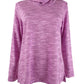 Karen Scott Women's Sport Space Dyed Cowlneck Top Pink Size Small