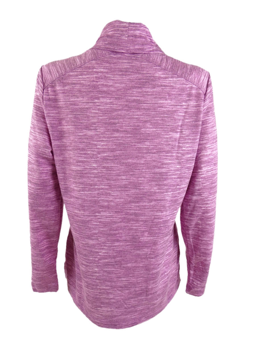Karen Scott Women's Sport Space Dyed Cowlneck Top Pink Size Small