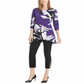 Alfani Women's Printed Swing Top Purple Size Petite Medium