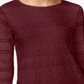 Charter Club Women's Lace 3/4 Sleeve Top Maroon Size Petite XL