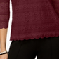 Charter Club Women's Lace 3/4 Sleeve Top Maroon Size Petite XL