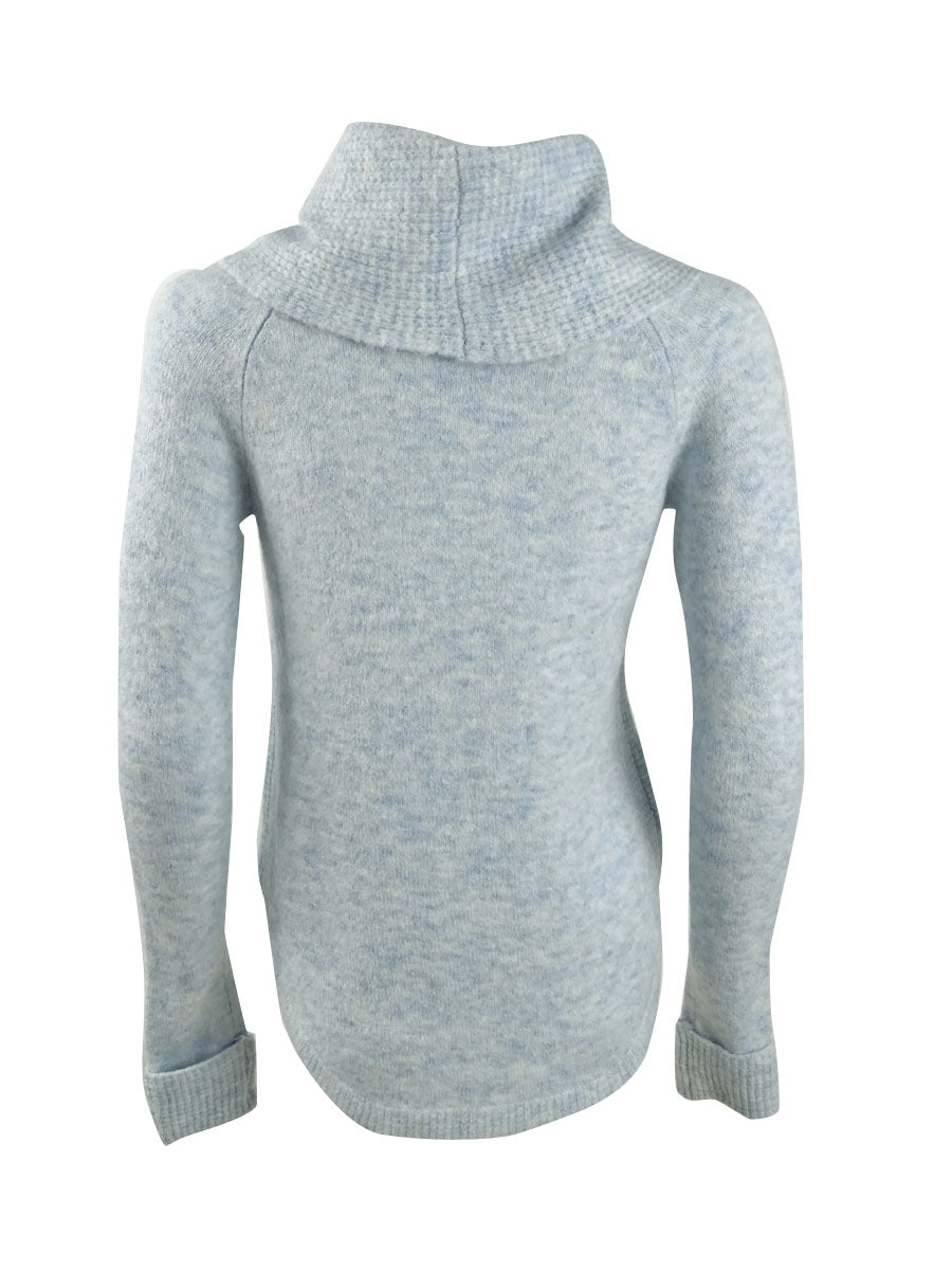 Style & Co Women's Cowlneck Sweater Blue Size Petite Medium