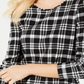 Charter Club Women's Cotton Plaid Top Black Size X-Large