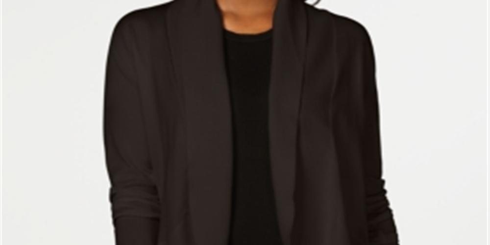 Karen Scott Women's Open Front Cardigan Brown Size X-Small