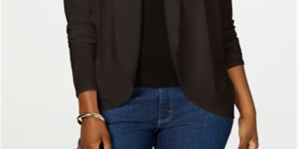 Karen Scott Women's Open Front Cardigan Brown Size X-Small