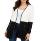 Charter Club Women's Milano Cotton Colorblocked Cardigan White Size XX-Large