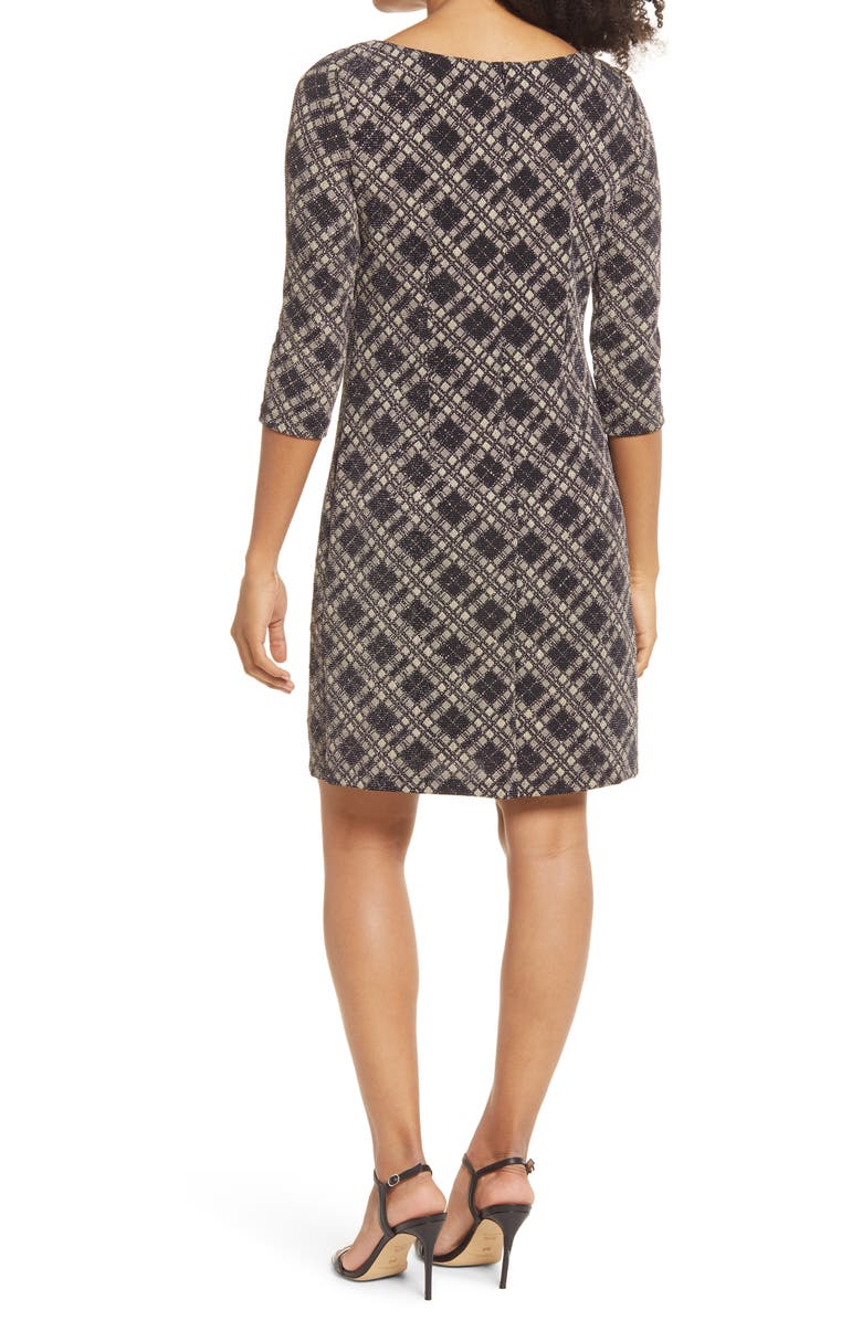 Vince Camuto Women's Plaid Metallic Sheath Dress Gray Size 6