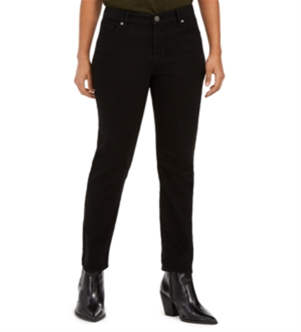 Style & Co Women's Modern Straight Mid Rise Jeans Black Size 2