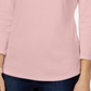 Charter Club Women's Pima Cotton Boat Neck Button Shoulder Top -Pink Size -XS