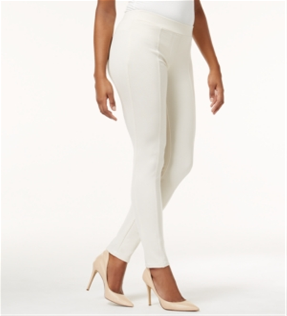 Style & Co Womne's Seam Front Ponte Knit Leggings White Size Petite Small