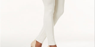 Style & Co Womne's Seam Front Ponte Knit Leggings White Size Petite Small