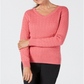 Karen Scott Women's Cotton Cable Knit Sweater Pink Size Petite L